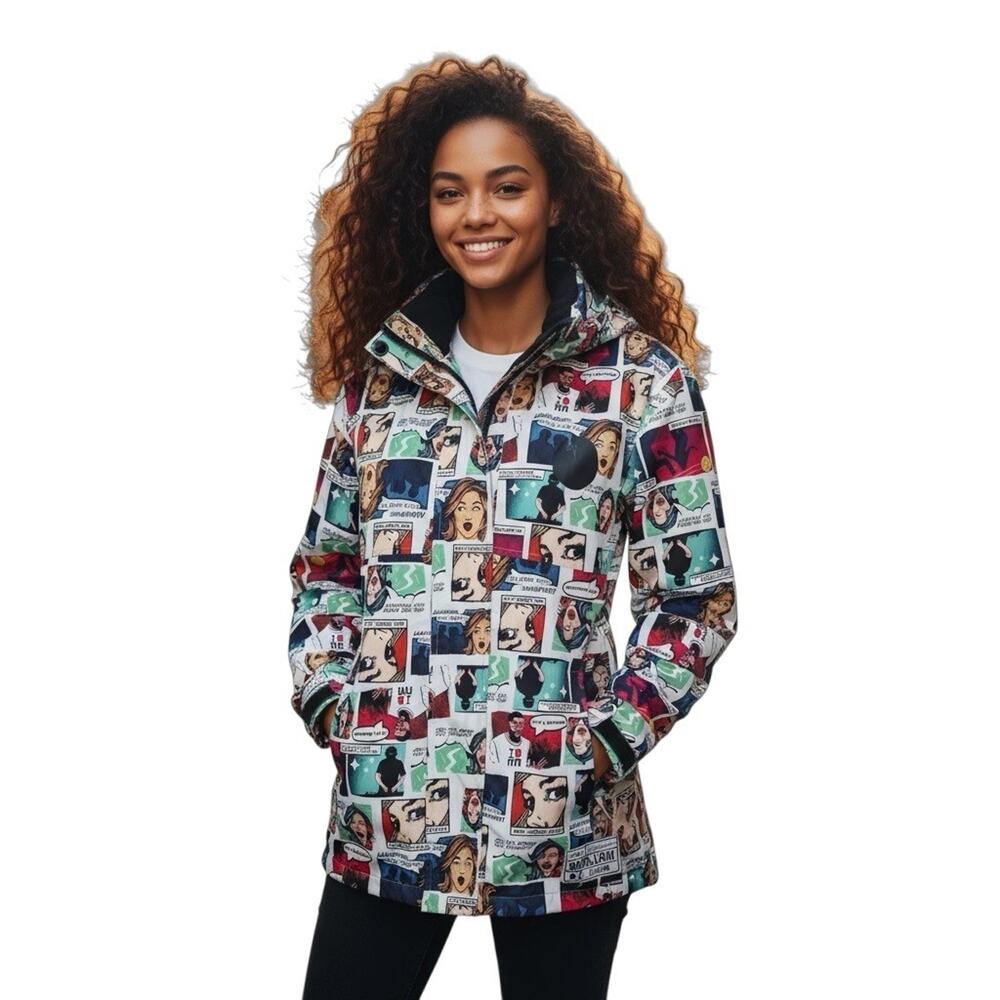 Dirtybird Records 2005 Colorful Comic Pop Art Design Hooded Jacket RARE HTF S